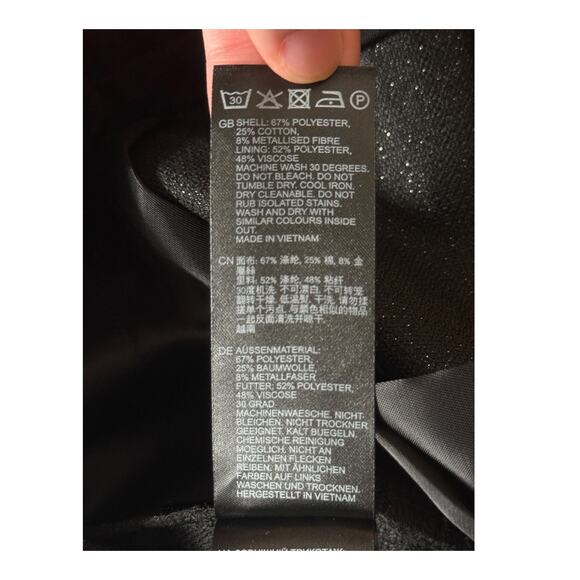 Reiss Sienna Sparkle Tapered Trousers pants gold size 8 - Picture 5 of 6